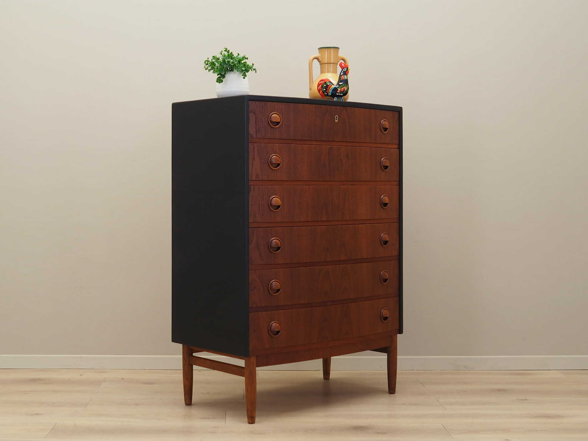 Vintage chest of drawers Teak wood Brown 1960s 4