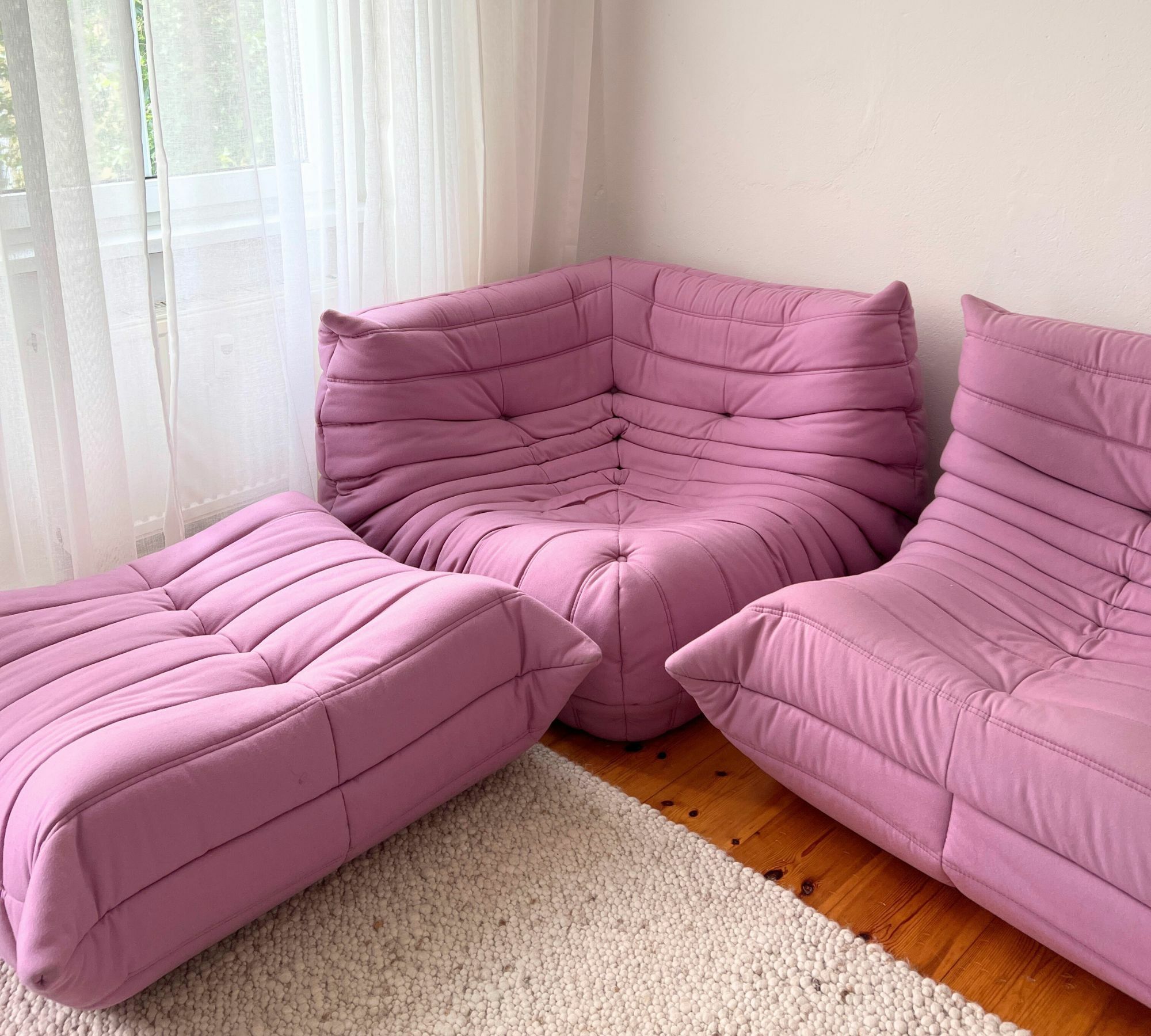 Togo Sofa 3-Teilig Ligne Roset Rosa 1