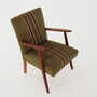 Vintage Stuhl Teakholz Textil Grün 1960er Jahre 9