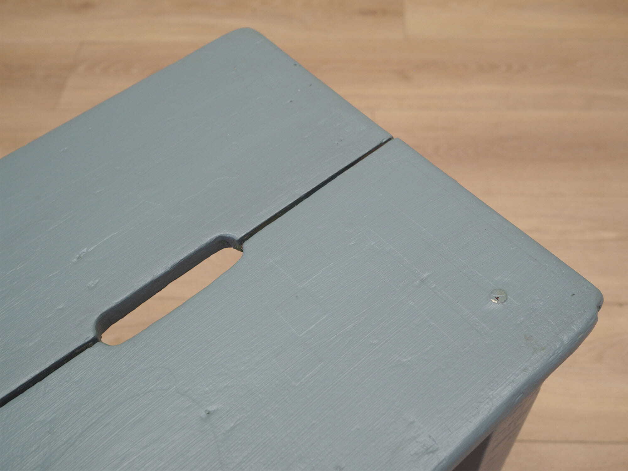 Stool Wood Gray 1950s 8