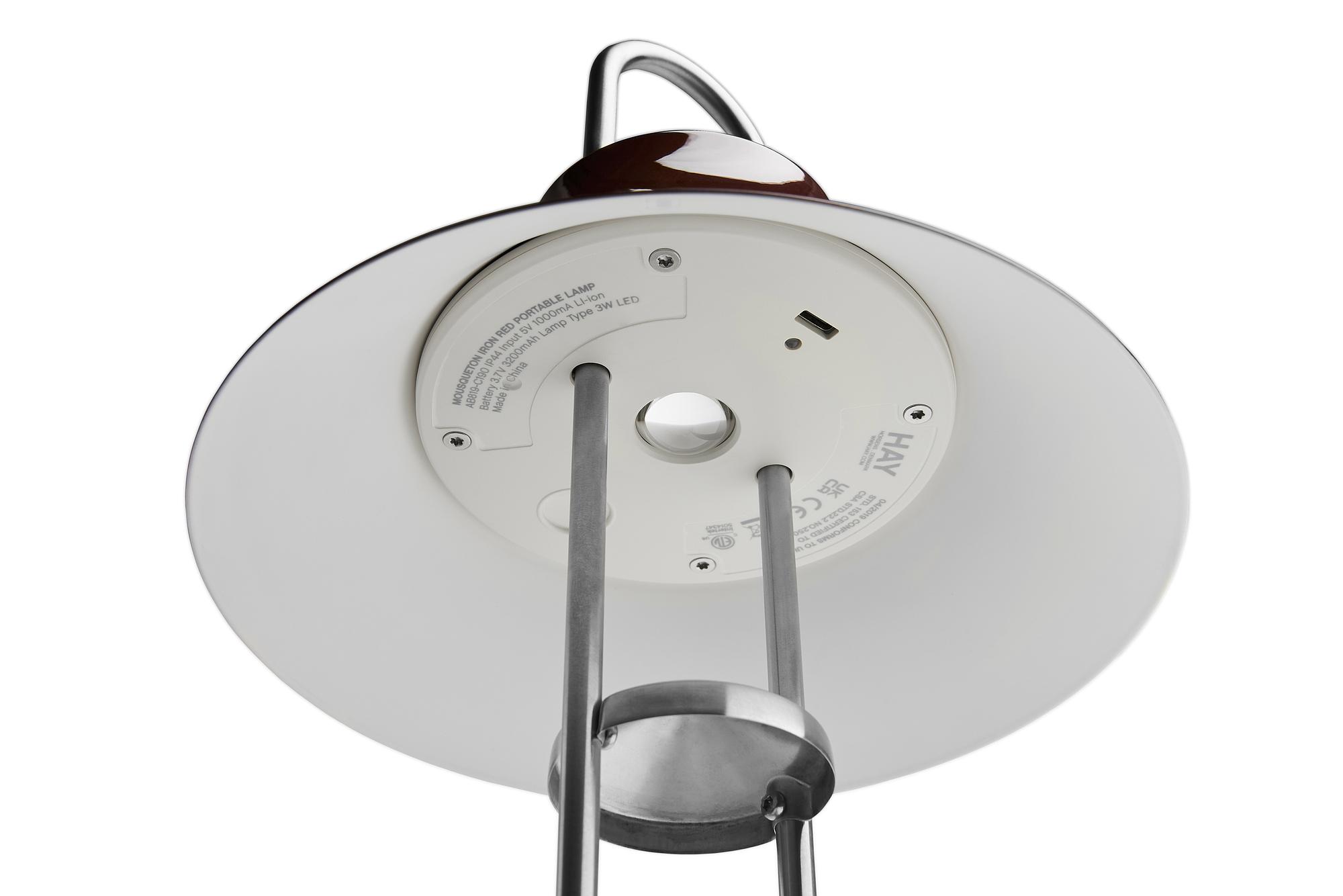 Mousqueton LED Akkuleuchte Polierter Stahl Rot 3