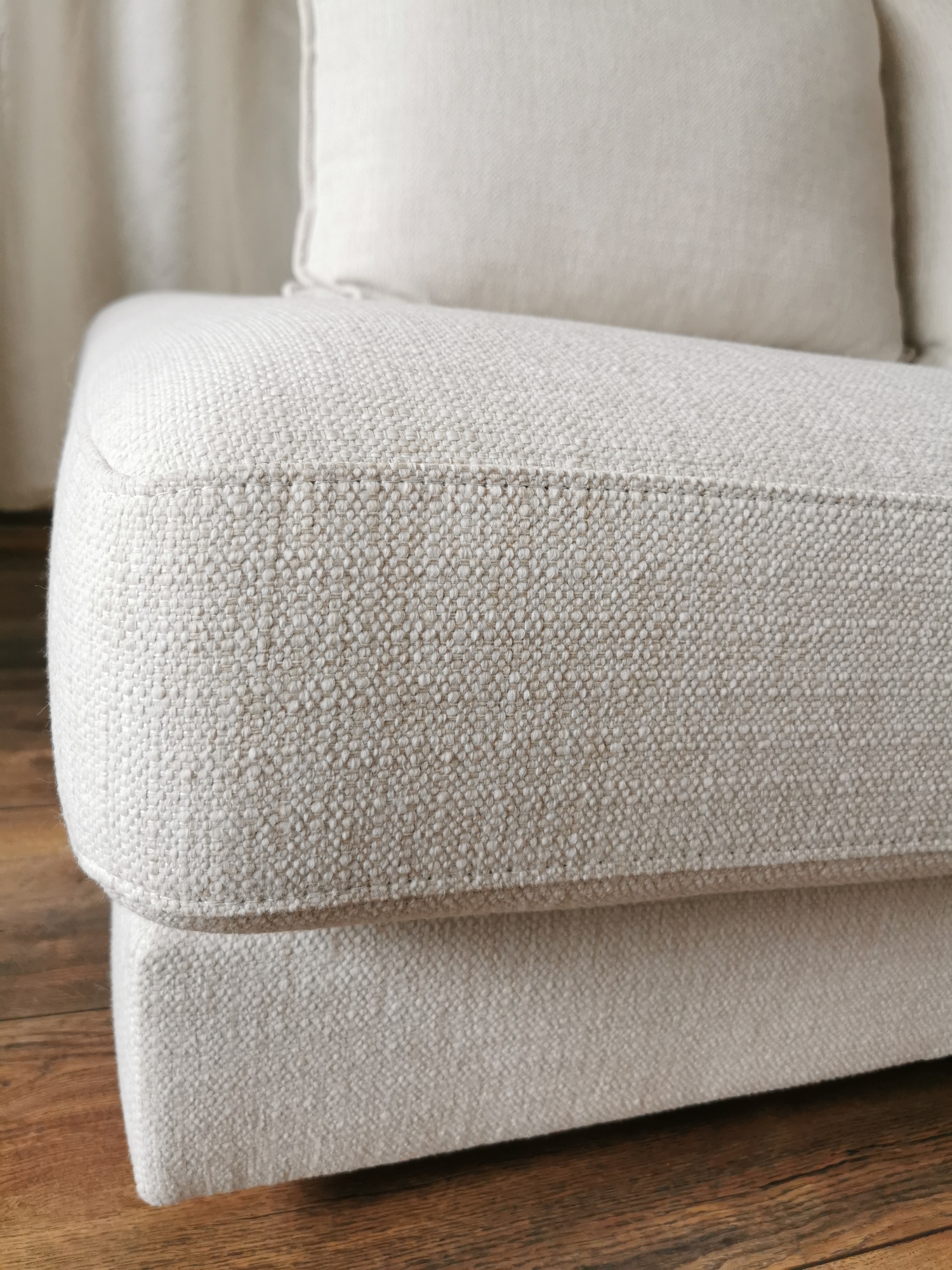 Tribeca Ecksofa Links Stoff Weiß Creme 4