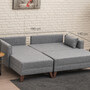 Schlafsofa Récamiere Links & Hocker Polyester Holz Grau 2