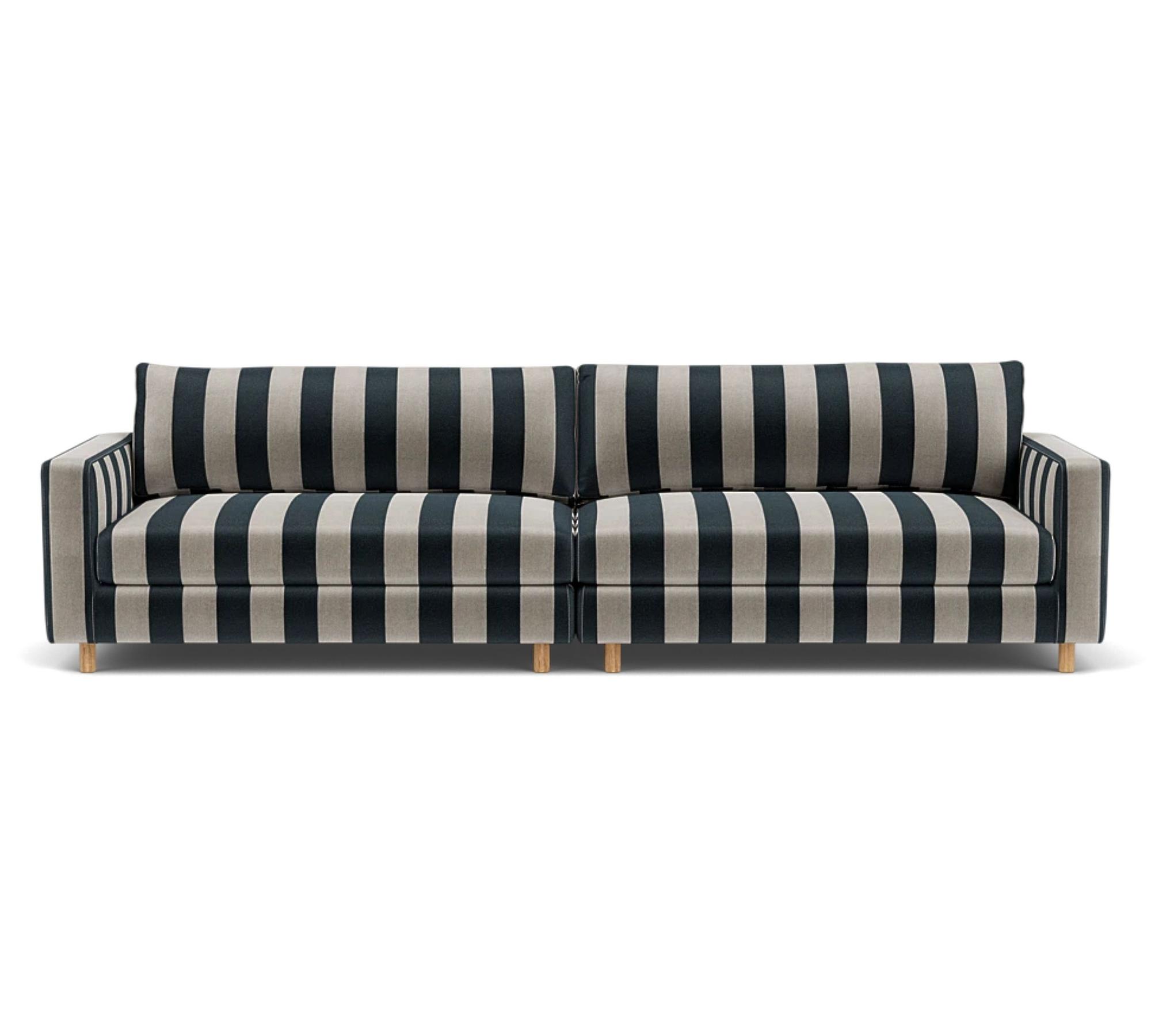 Dylan Sofa 4-Seater Line Latte Black 1