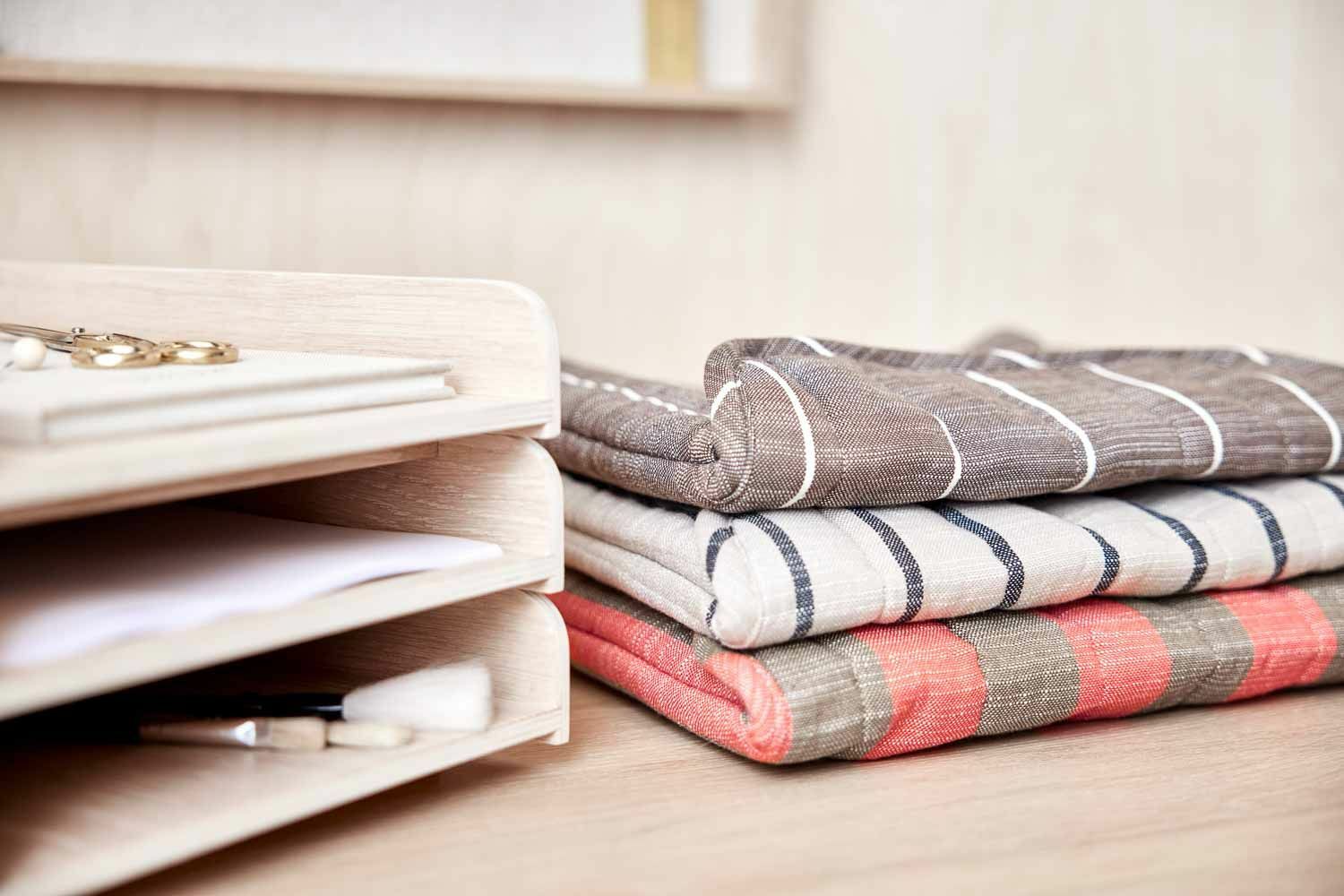 Laptoptasche Baumwolle Creme Gestreift 4