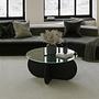Bubble Coffee Table Safety Glass Black Ø75cm 1
