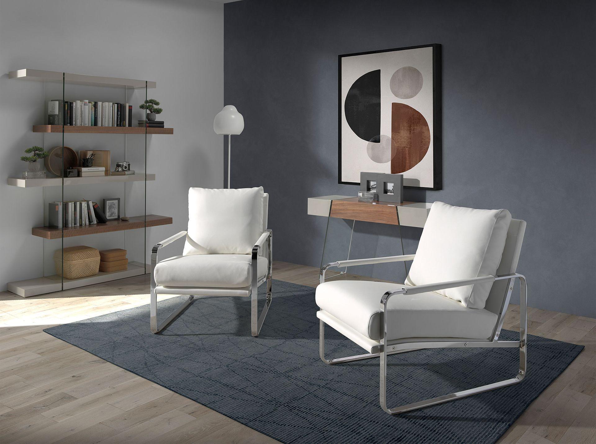 Armchair Faux Leather White 2