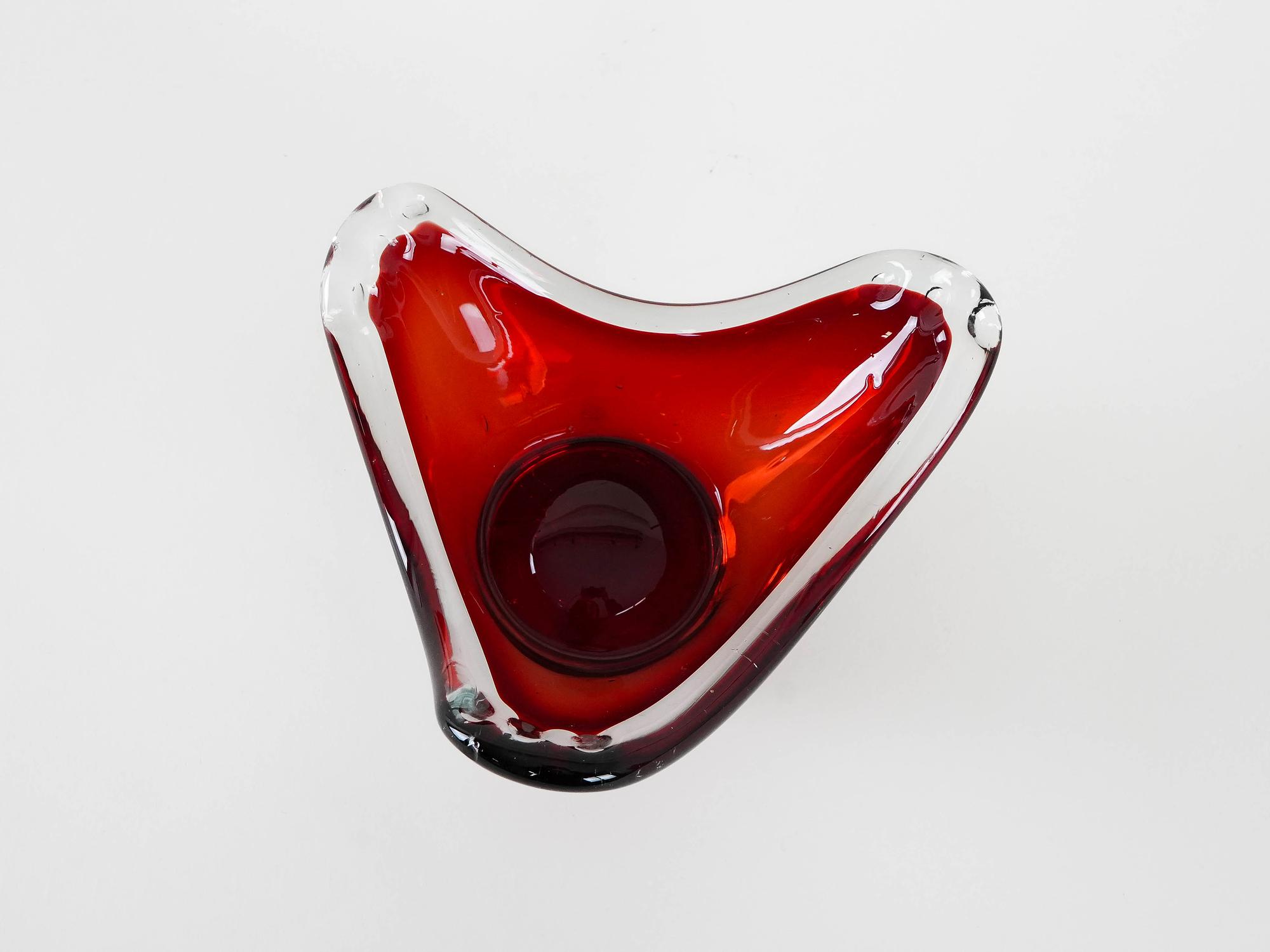 Rubinplatte Murano-Glas 1960er Jahre 5