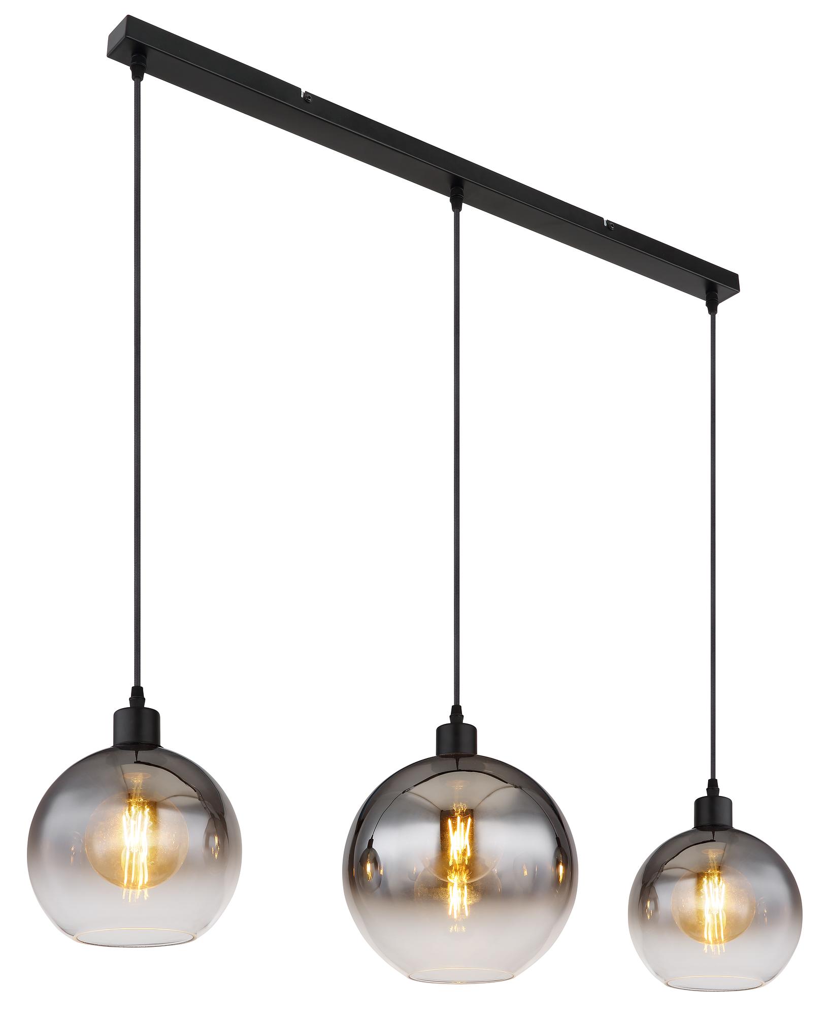 Pendelleuchte Newcastle 3-Flammig Rauchglas Eisen  4