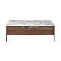Rectangular coffee table Walnut wood Marble look 1