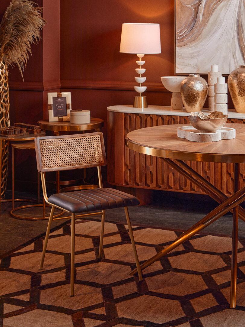 Decio Großer Box Runder Creme Braun 3