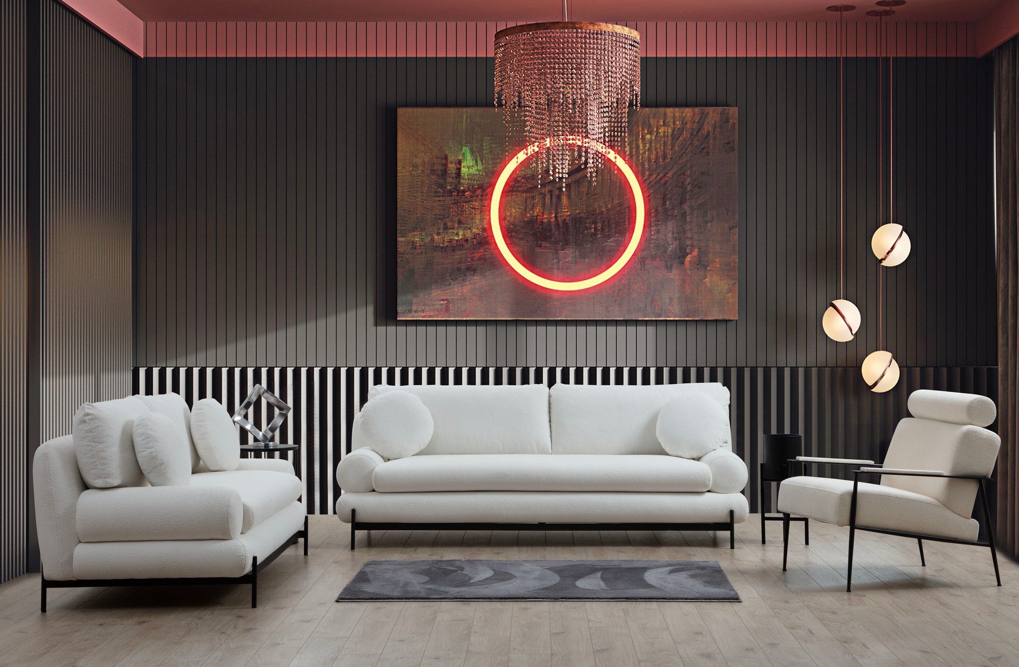 Divano moderno 2 posti bianco 1