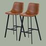 2x Barstuhl Veganes Leder Cognac 0