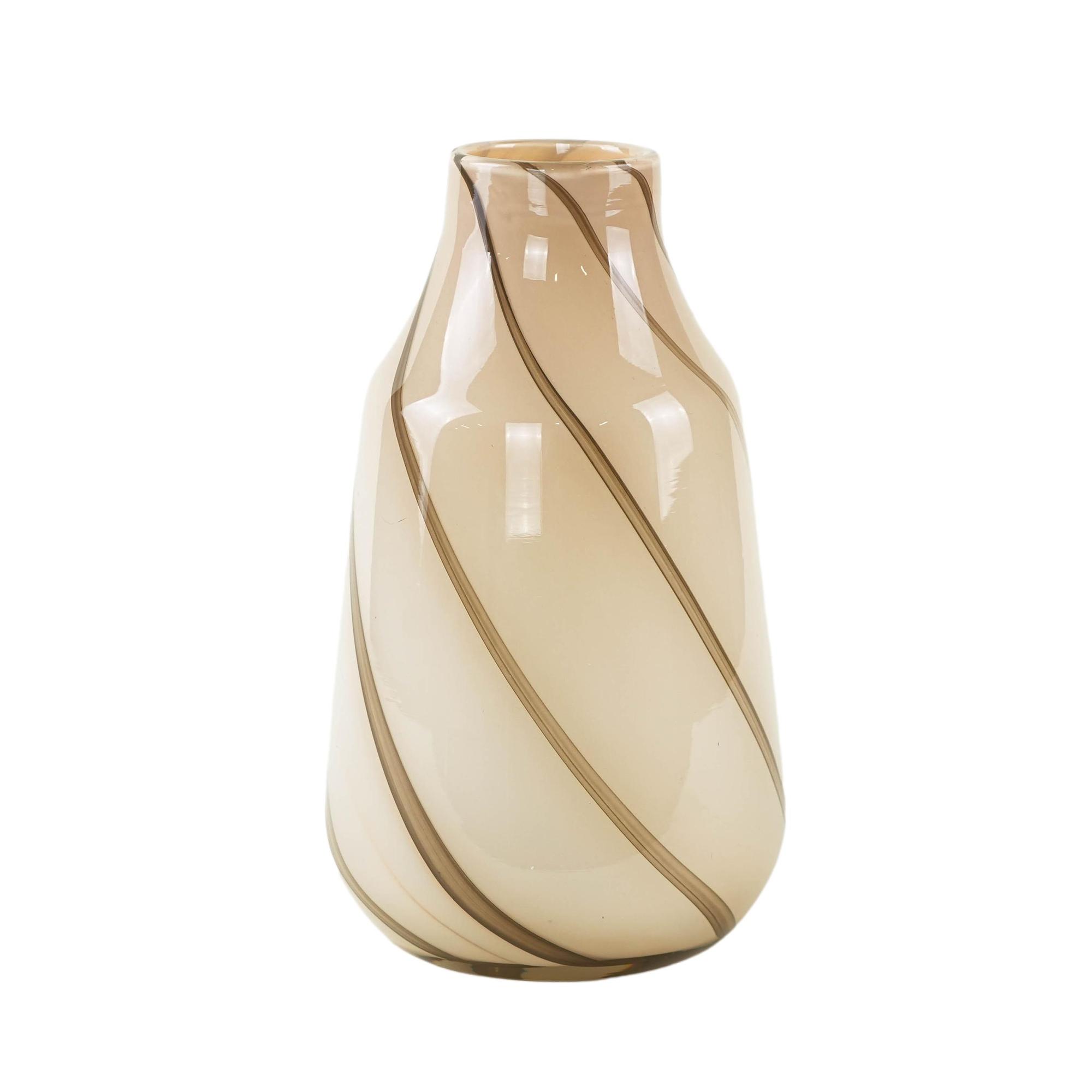 Glass Vase Beige 1970s 0