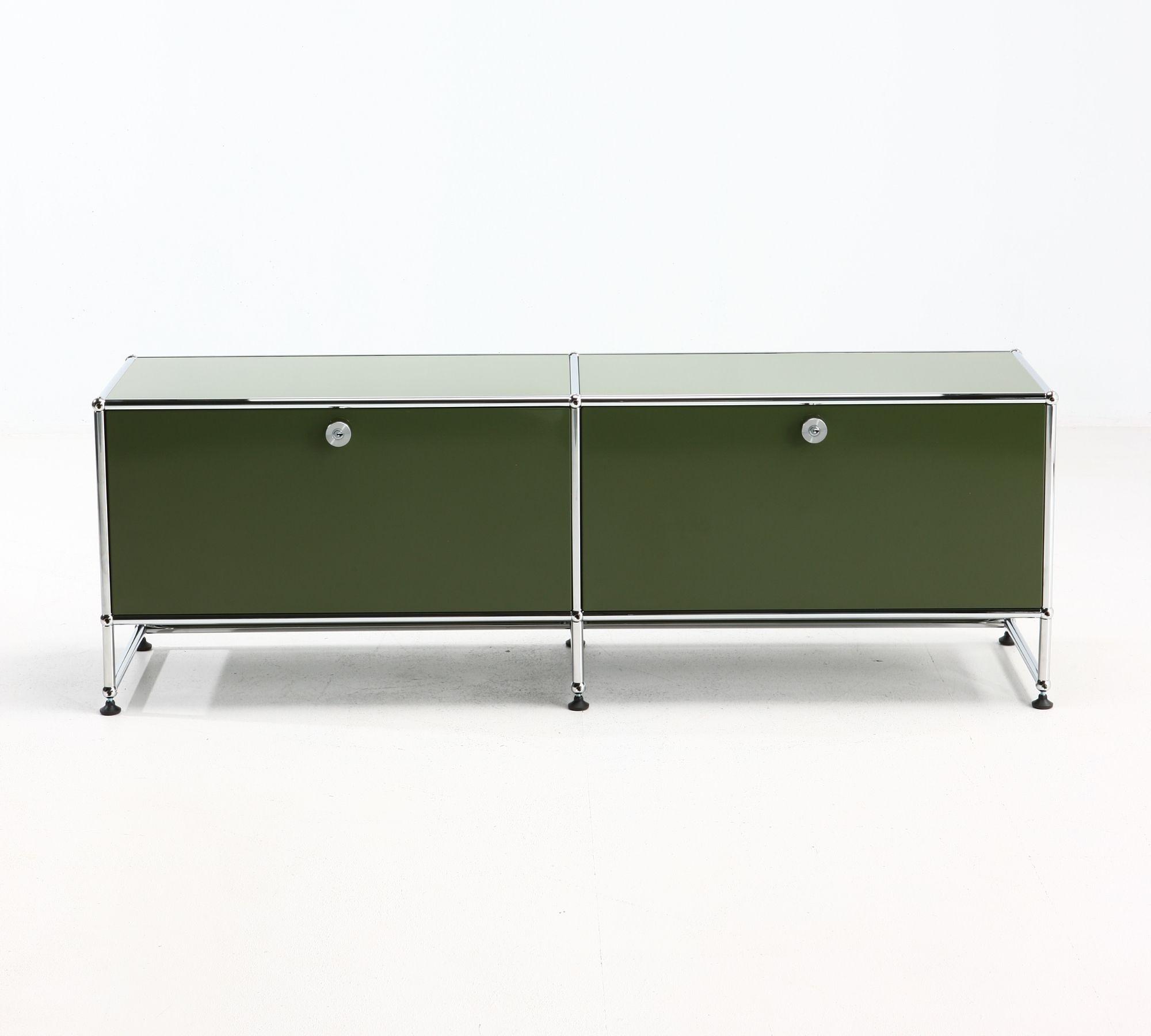 Lowboard 2x1 Mit 2 Schubladen Olivgrün  1