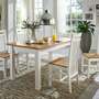 2x Esszimmerstuhl mit Landhaus-Touch Weiß/Holz 2