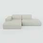 Pyllow Sofa Récamiere Links Webstoff Lichtgrau 1