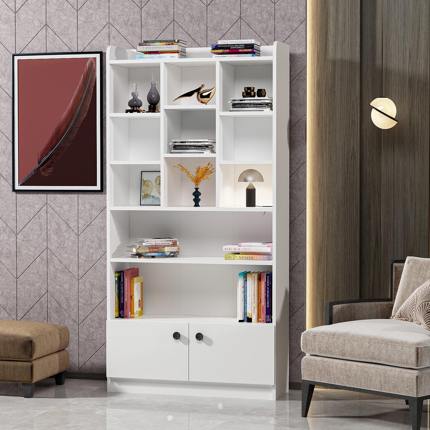Tokyo Bookshelf Wood Veneer White 1