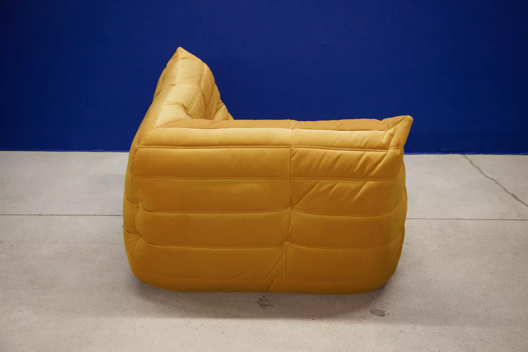 Togo Corner Sofa Velvet Mustard Yellow 3
