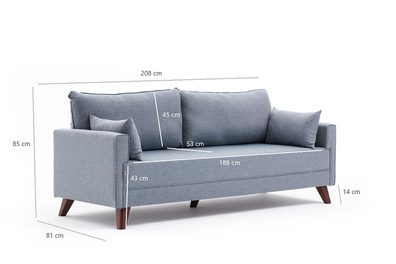 Bella Schlafsofa 3-Sitzer Blau 7