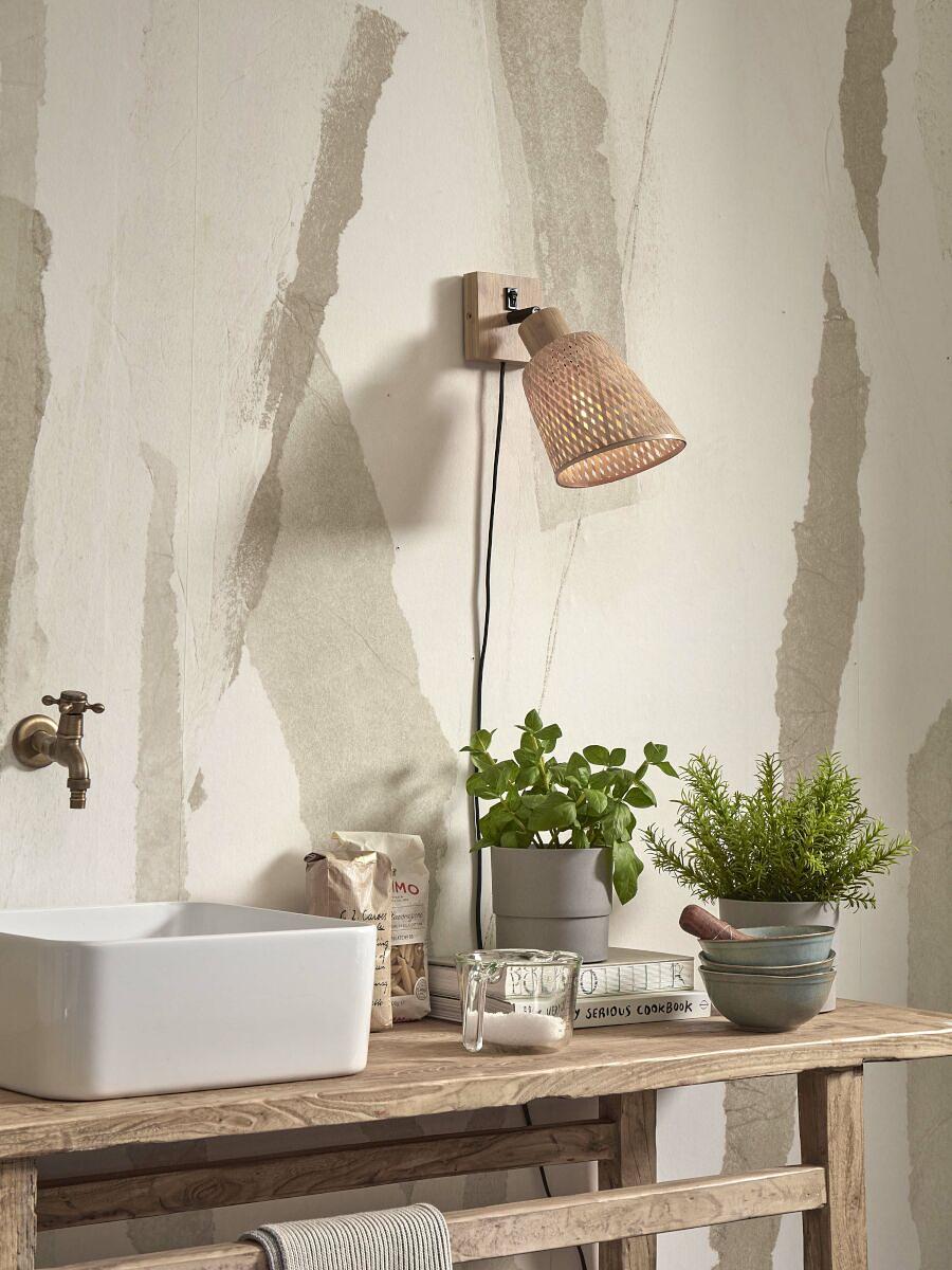 Wandleuchte Java Bambus Beige  3