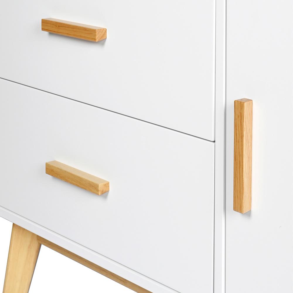 Tarolo Sideboard con 2 cassetti e 1 anta rovere bianco 2