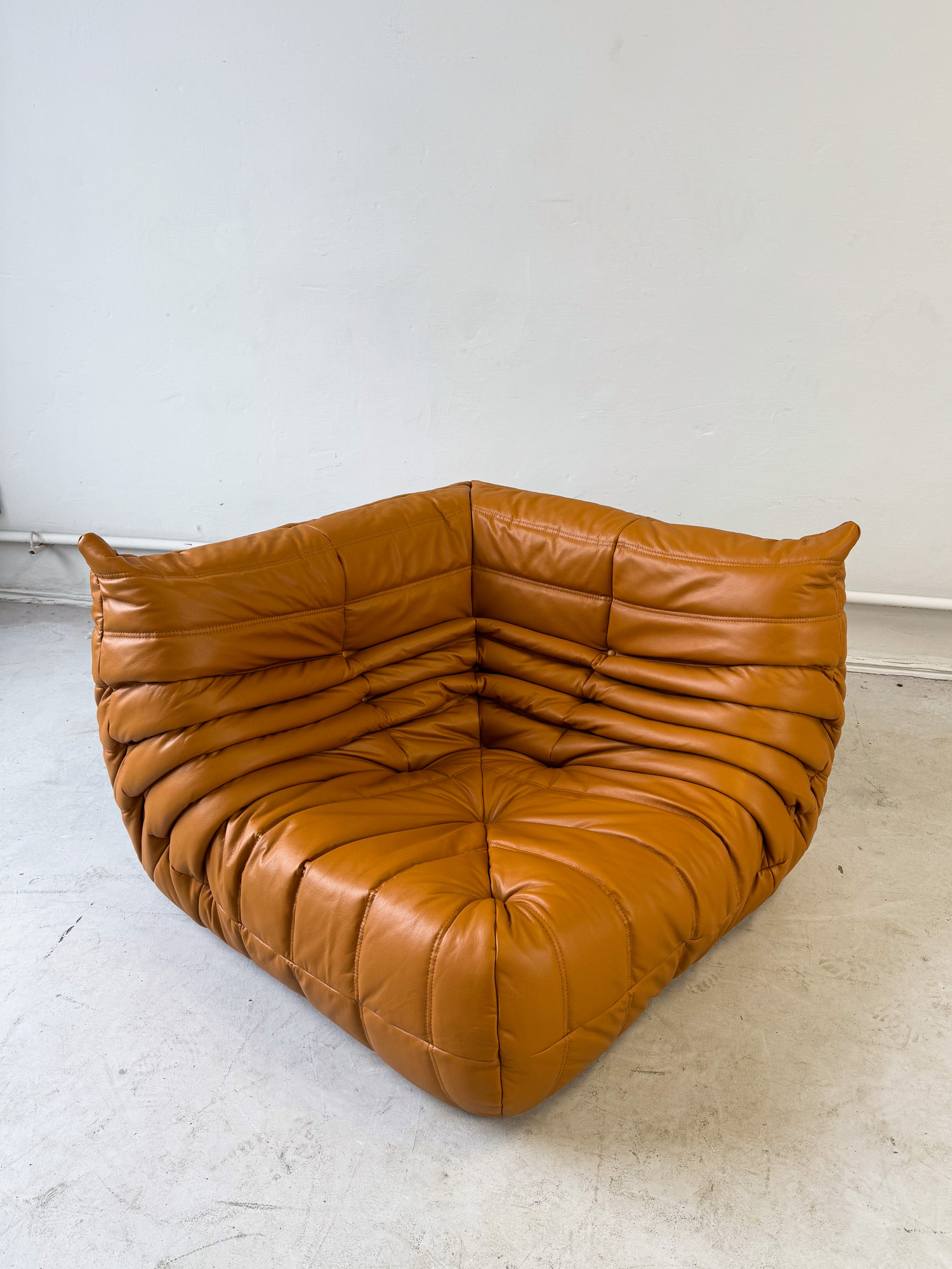 Togo Corner Sofa High-gloss Leather Cognac Light 0