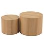2x Side table Elipse Round Real wood veneer Oak Light 0