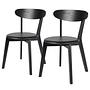 2x Dining chair faux leather wood black 0