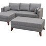 Schlafsofa Récamiere Links & Hocker Grau 6