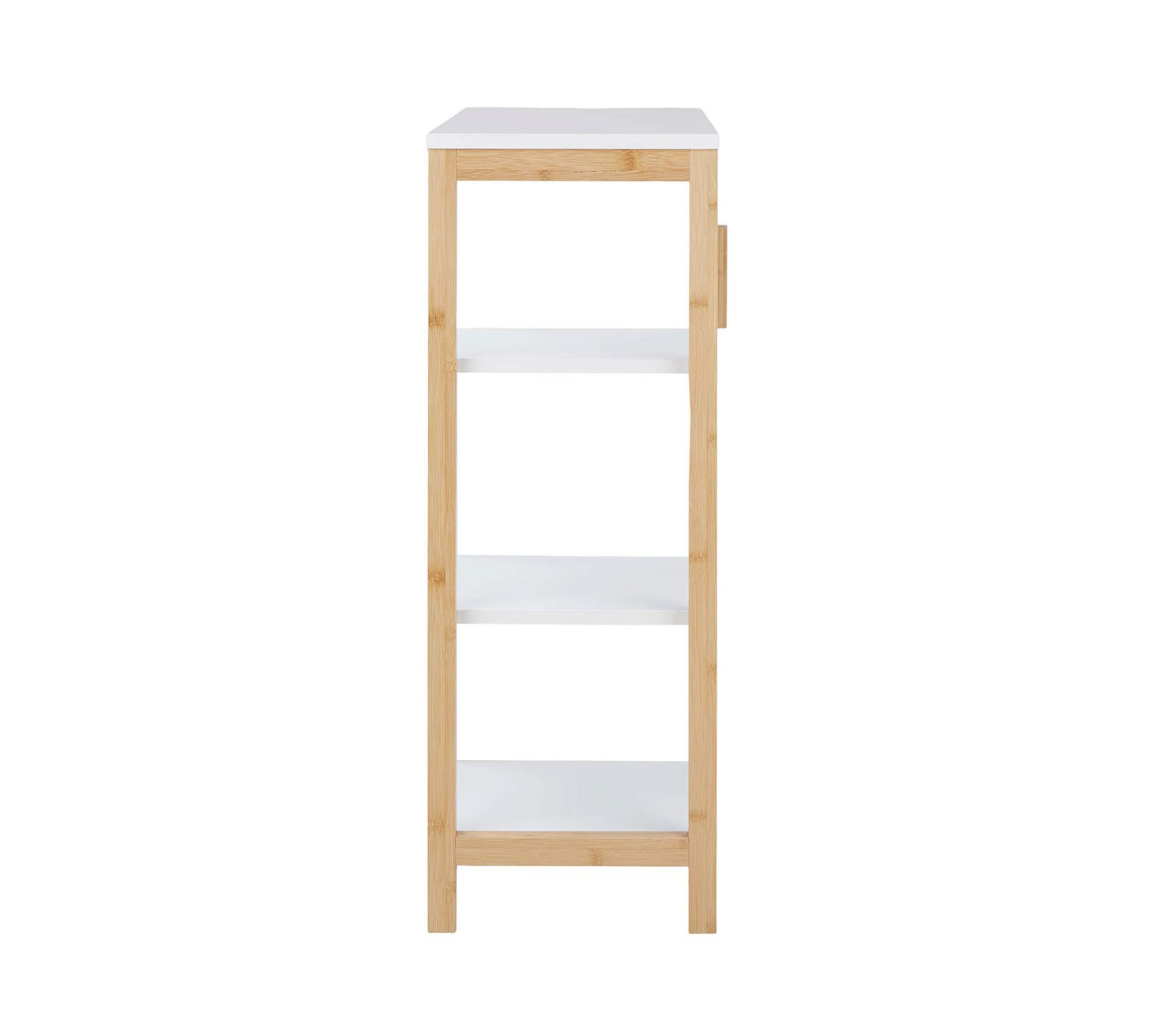 Badschrank Bambus Natur Weiß 3