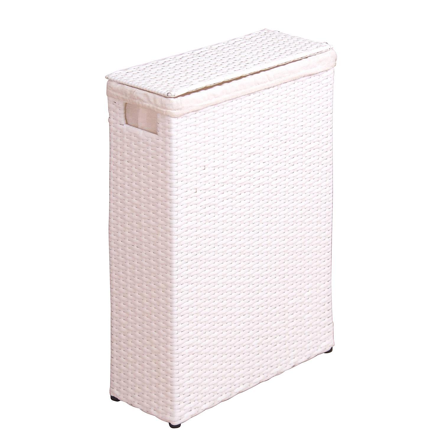 Wäschekorb Gladysdale I Polyrattan Weiß 0