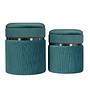 2x Hocker Zora Samt Petrol 0