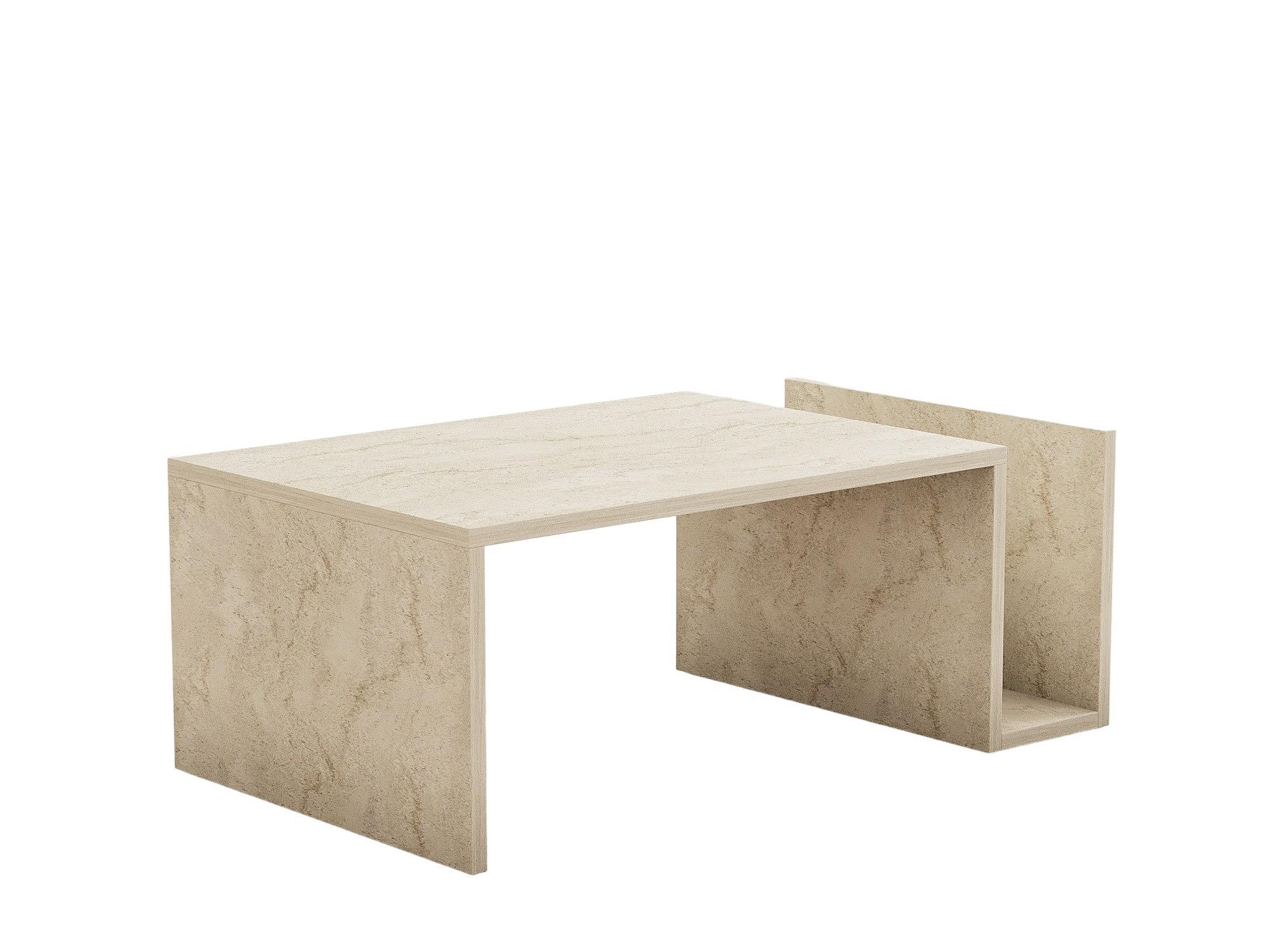 Memo Couchtisch Holz Travertine 4