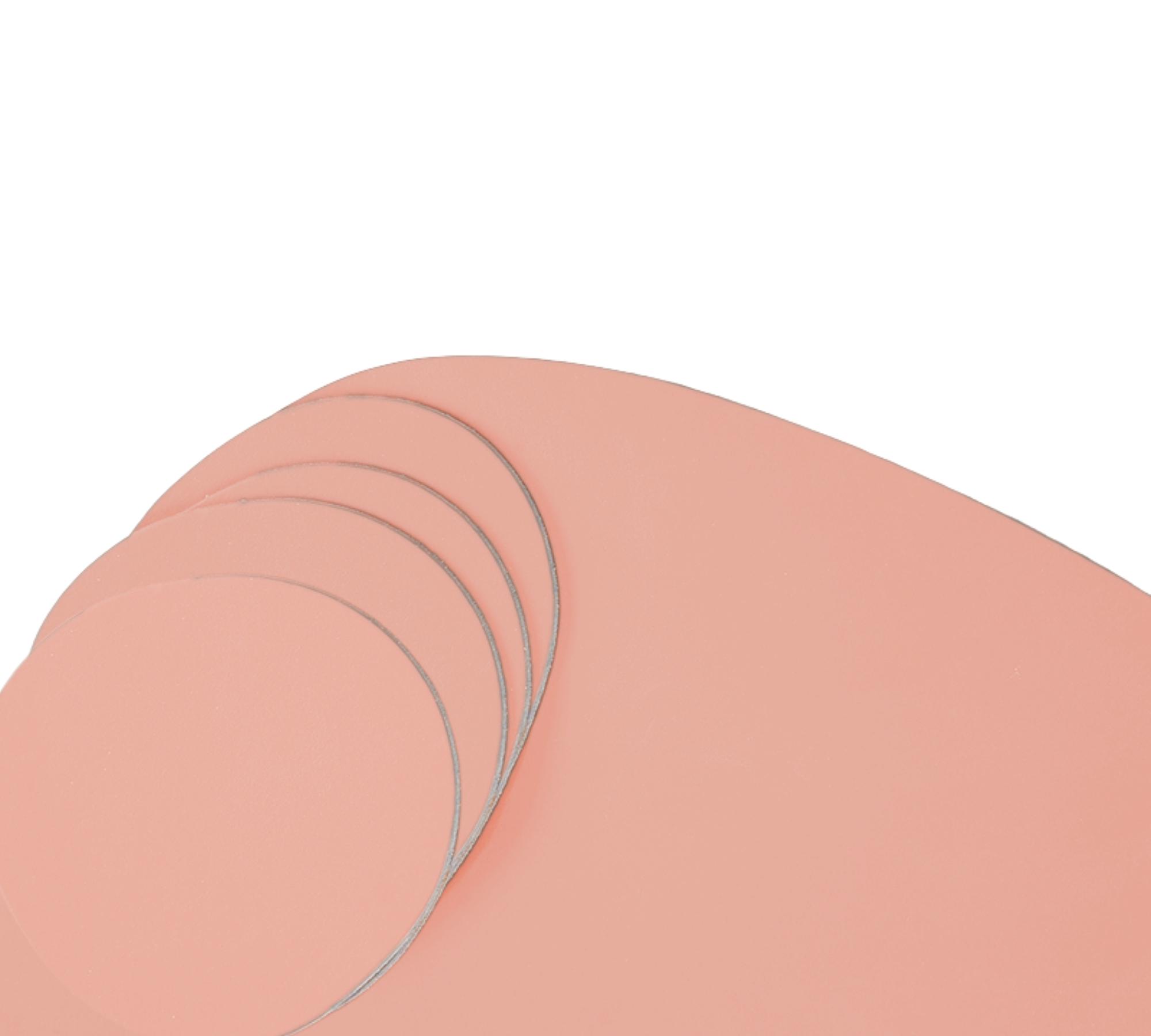 Tovaglietta Stone + 4x sottobicchieri 100% pelle riciclata rosa 2