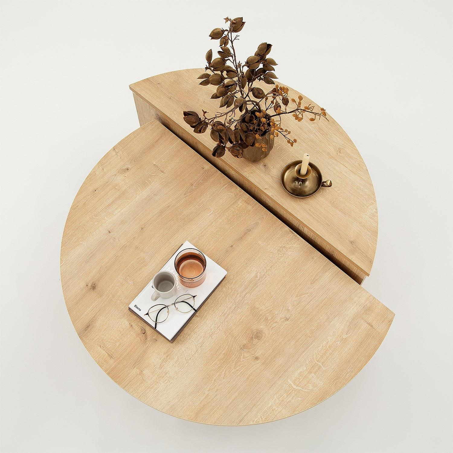 Podium coffee table oak brown 9
