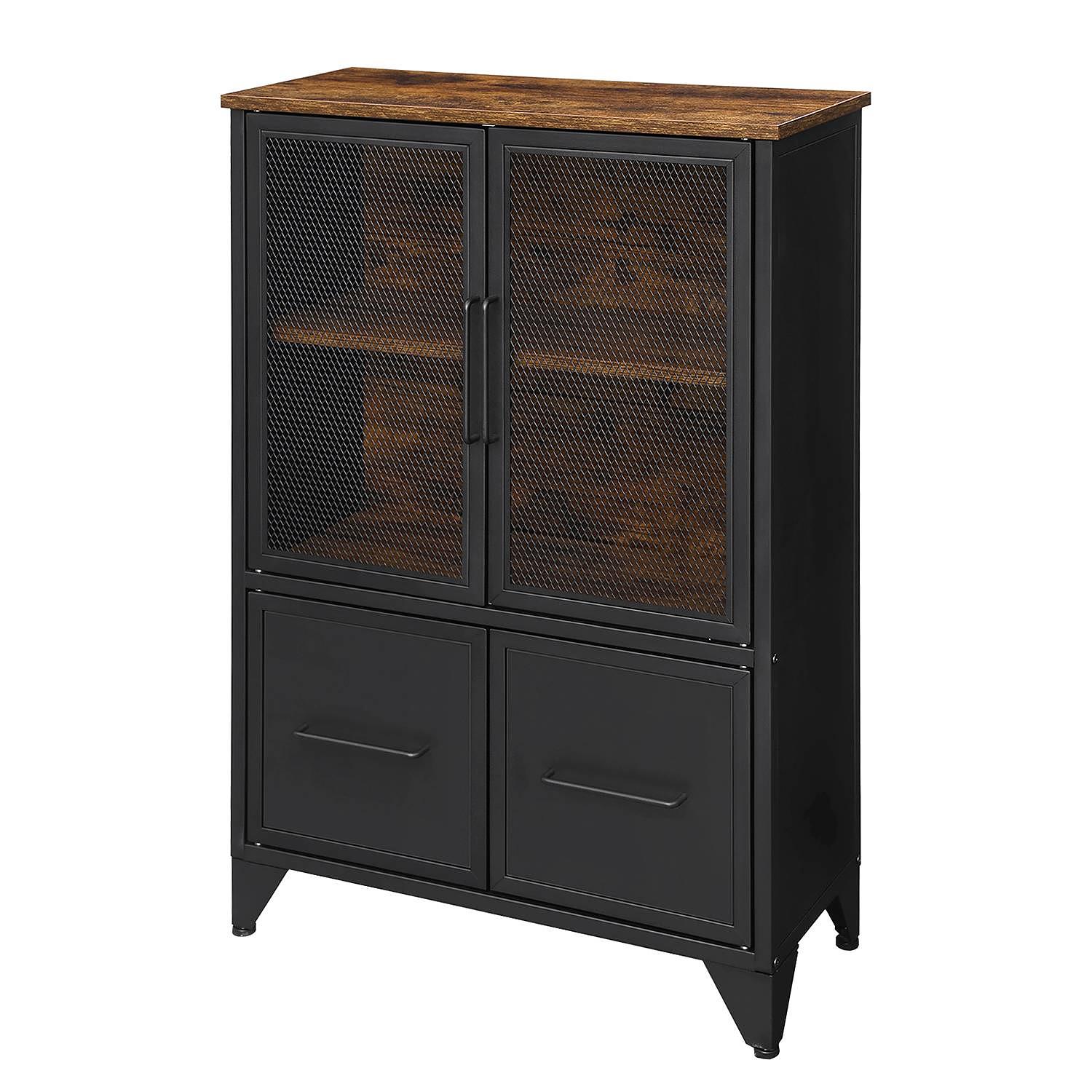 Chest of Drawers Thenon II Metal Black Brown 1