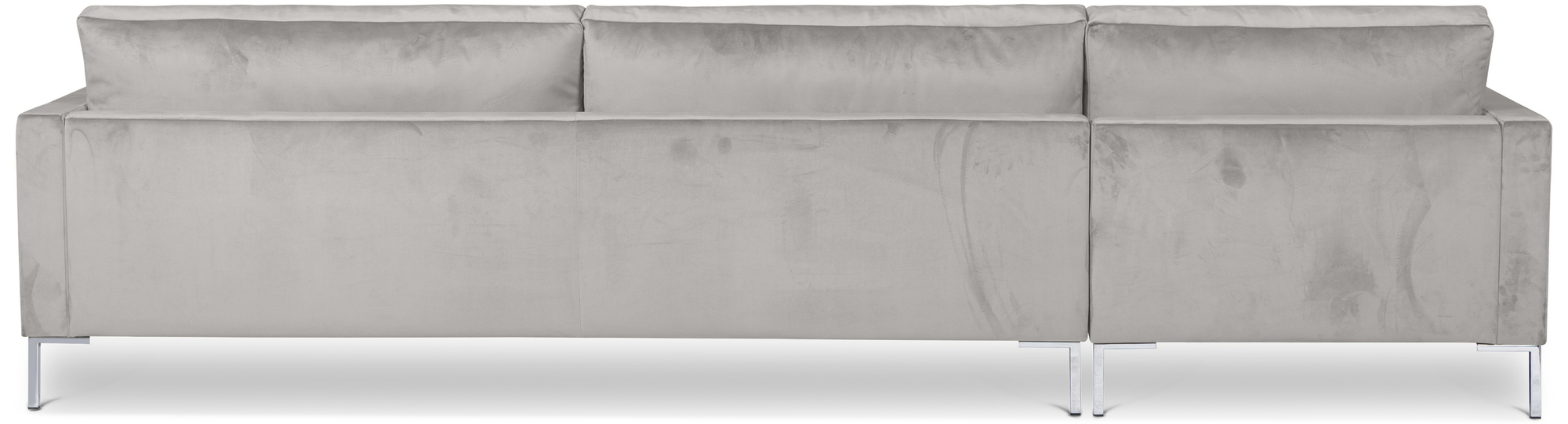 Portobello Sofa Récamiere Links Samt Metall Hellgrau 2