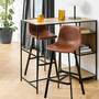 2x Barstuhl Veganes Leder Cognac 4