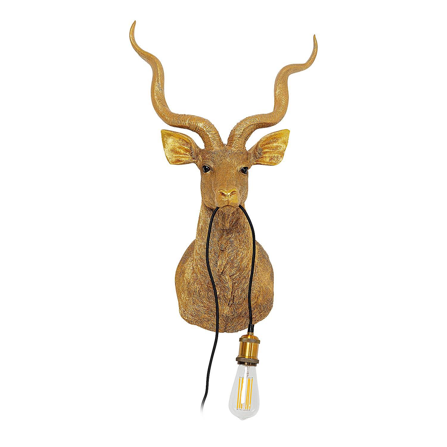 Animal Goat Wandleuchte Aluminium Polyresin Gold 2