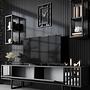 Chrome Line TV cabinet wood veneer anthracite black 3