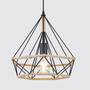 Geometric pendant lamp Natural fiber 0