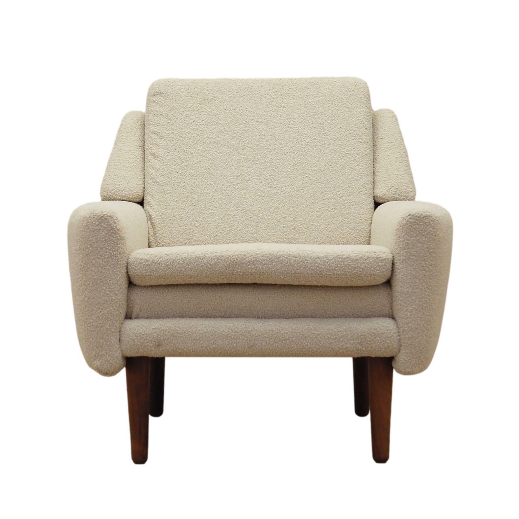 Armchair Textile Wood Cream 1970s 0