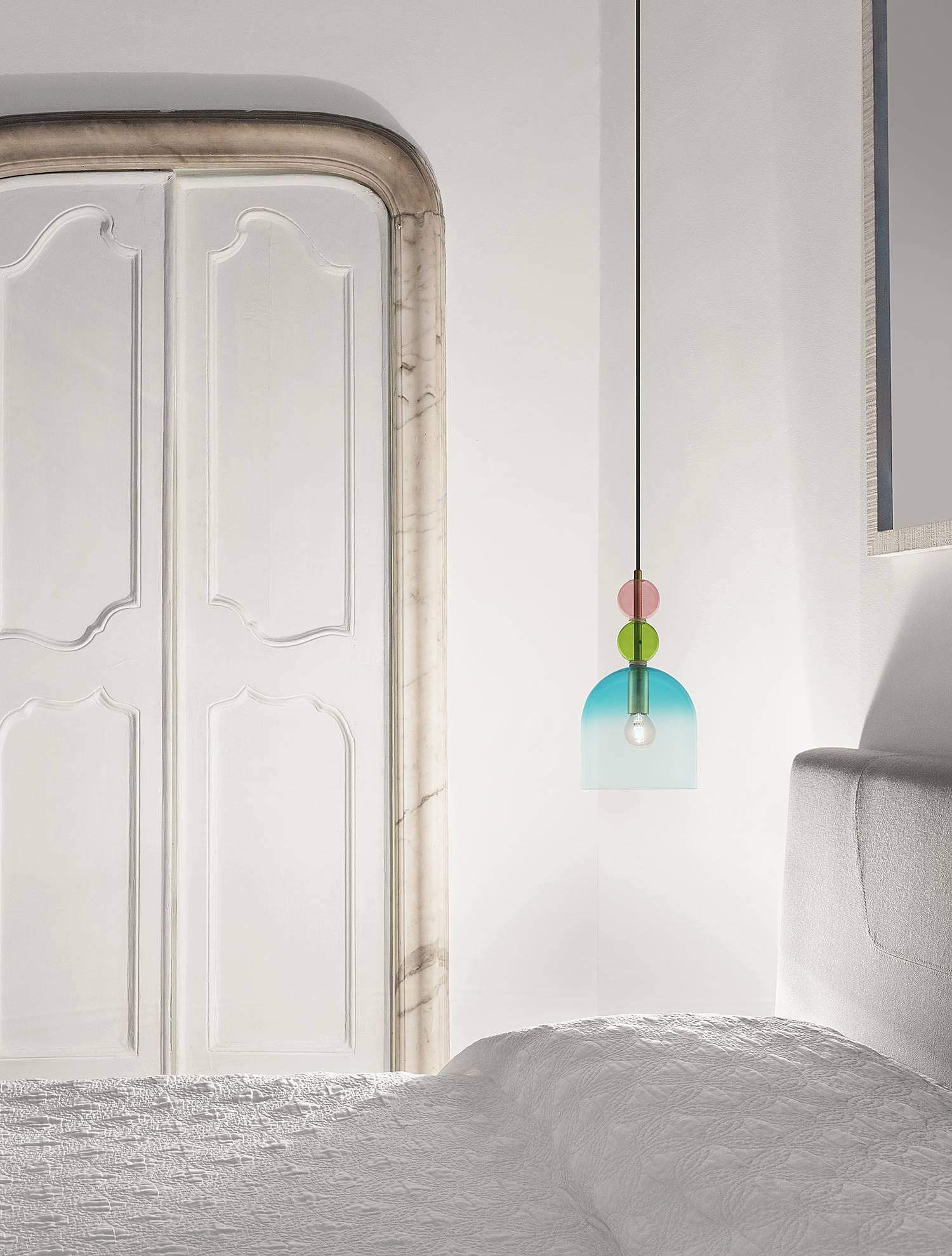 Murano Typ A Pendelleuchte 1-flammig Aluminium Blau 0