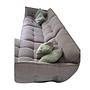 Ecksofa Textil Grau 3