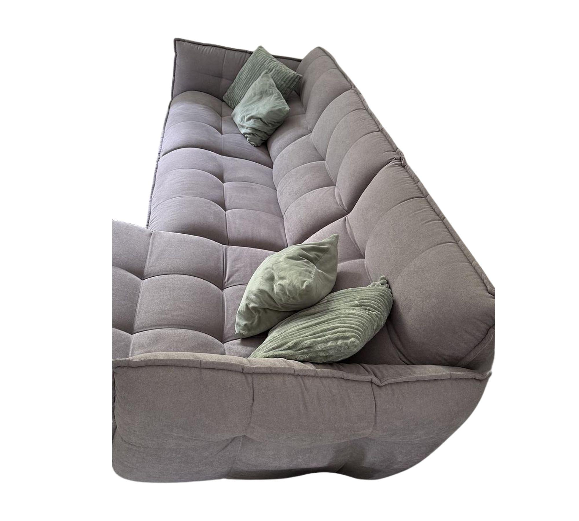 Ecksofa Textil Grau 3