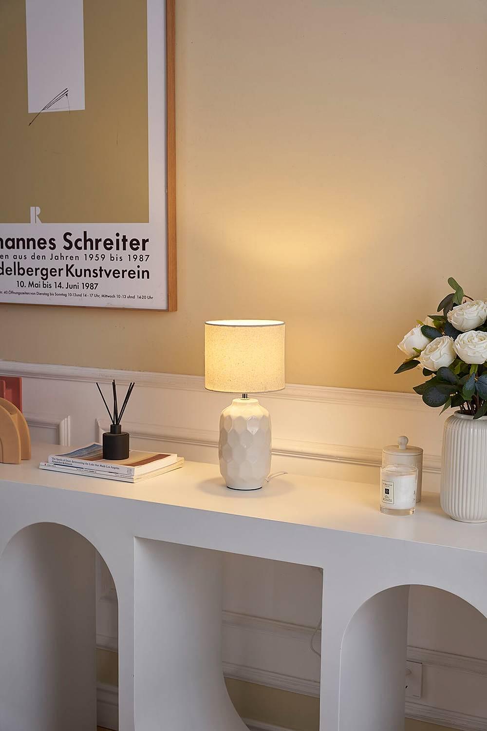 Charming Sparkle Tischleuchte Keramik Beige 1-flammig 2