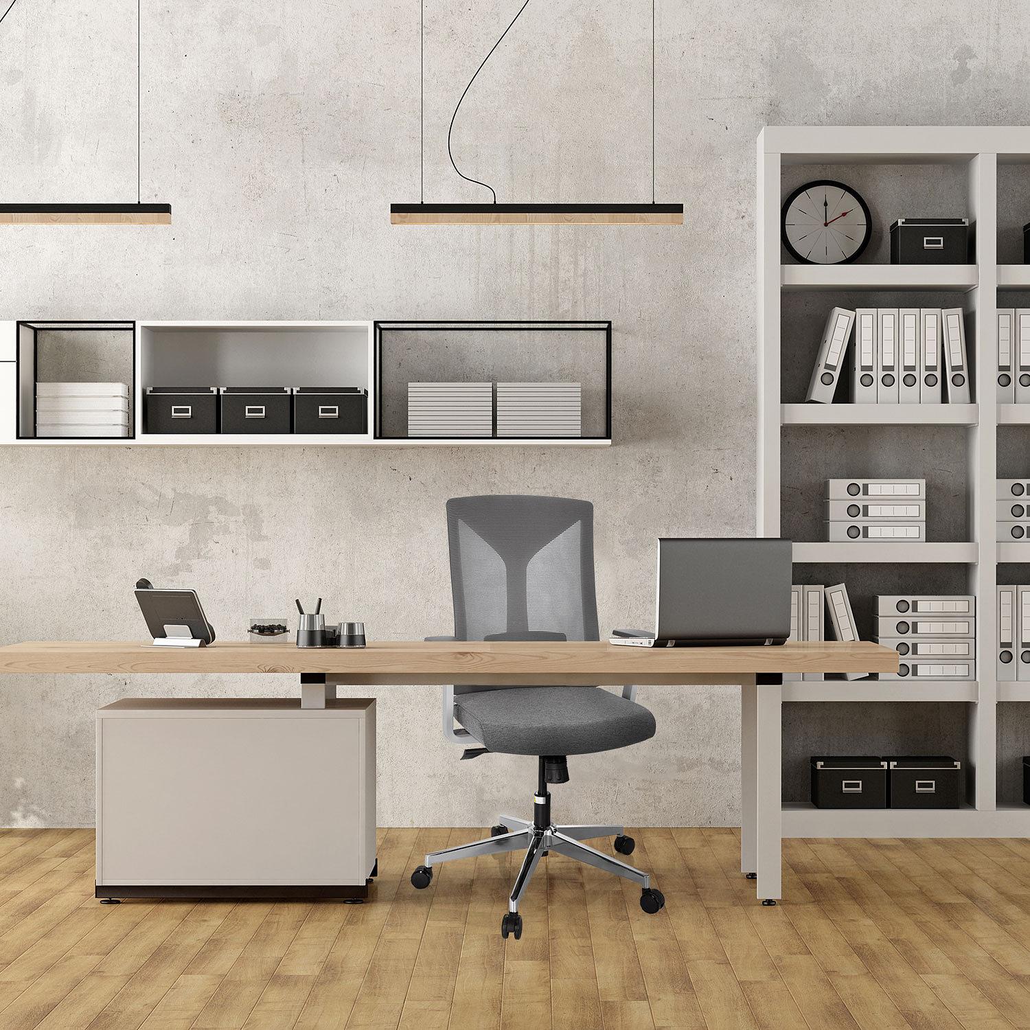 HALIFAX Bürostuhl Netzstoff Grau 5