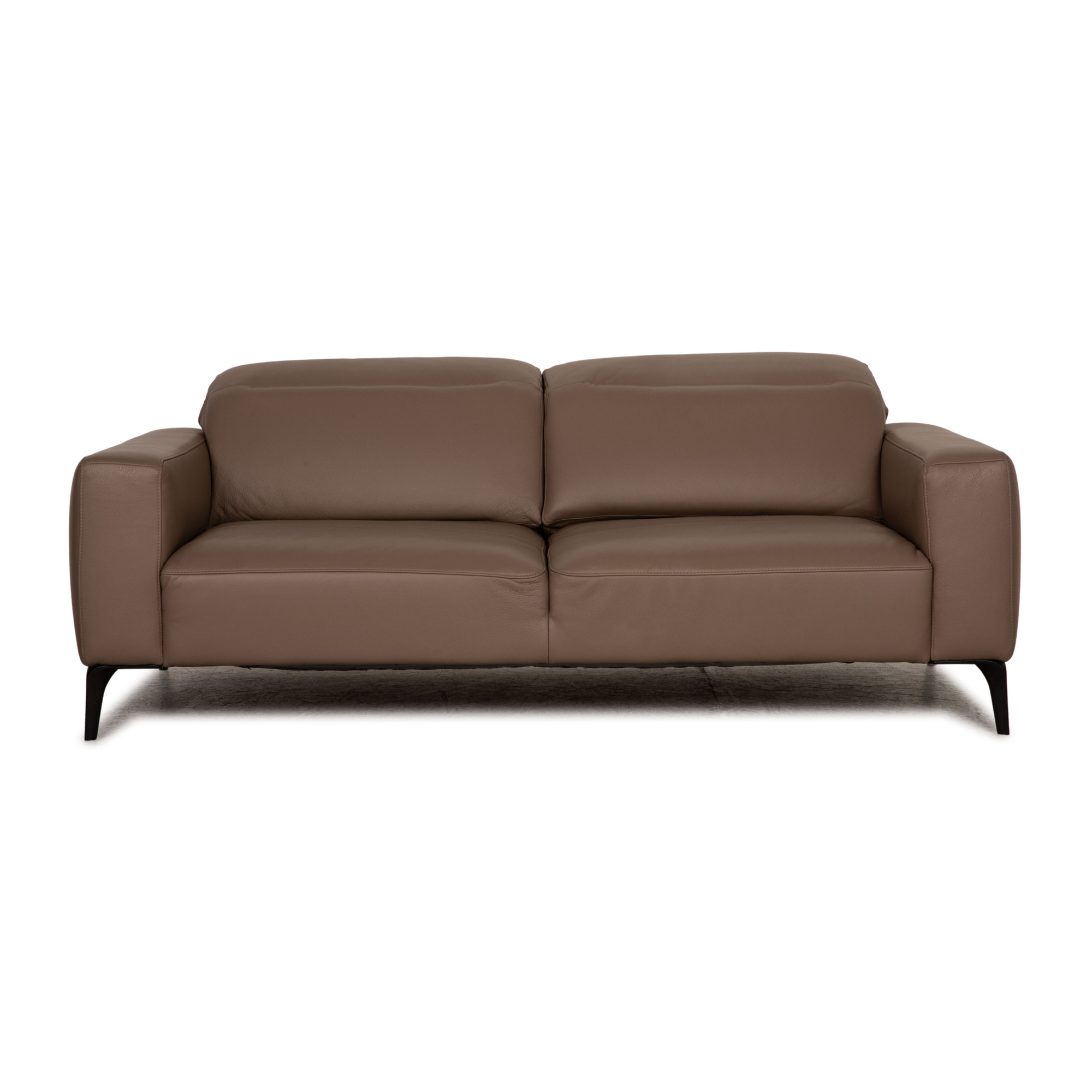 Zürich Sofa 2-Sitzer mit Funktion Leder Taupe 0