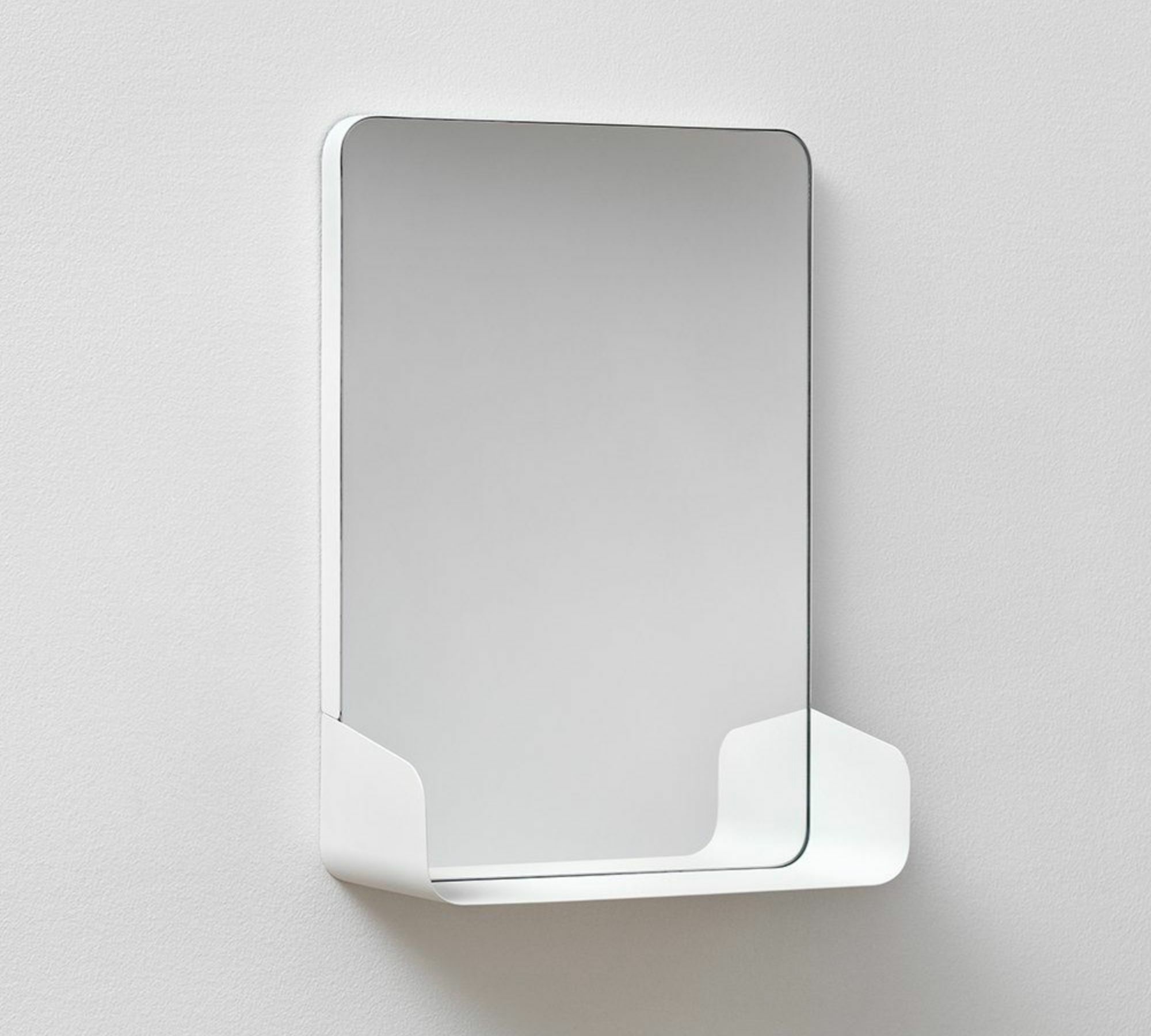 Shelf Magnetischer Spiegel mit Ablage Metall Weiß 0